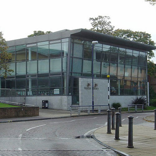 the exterior of huyton library